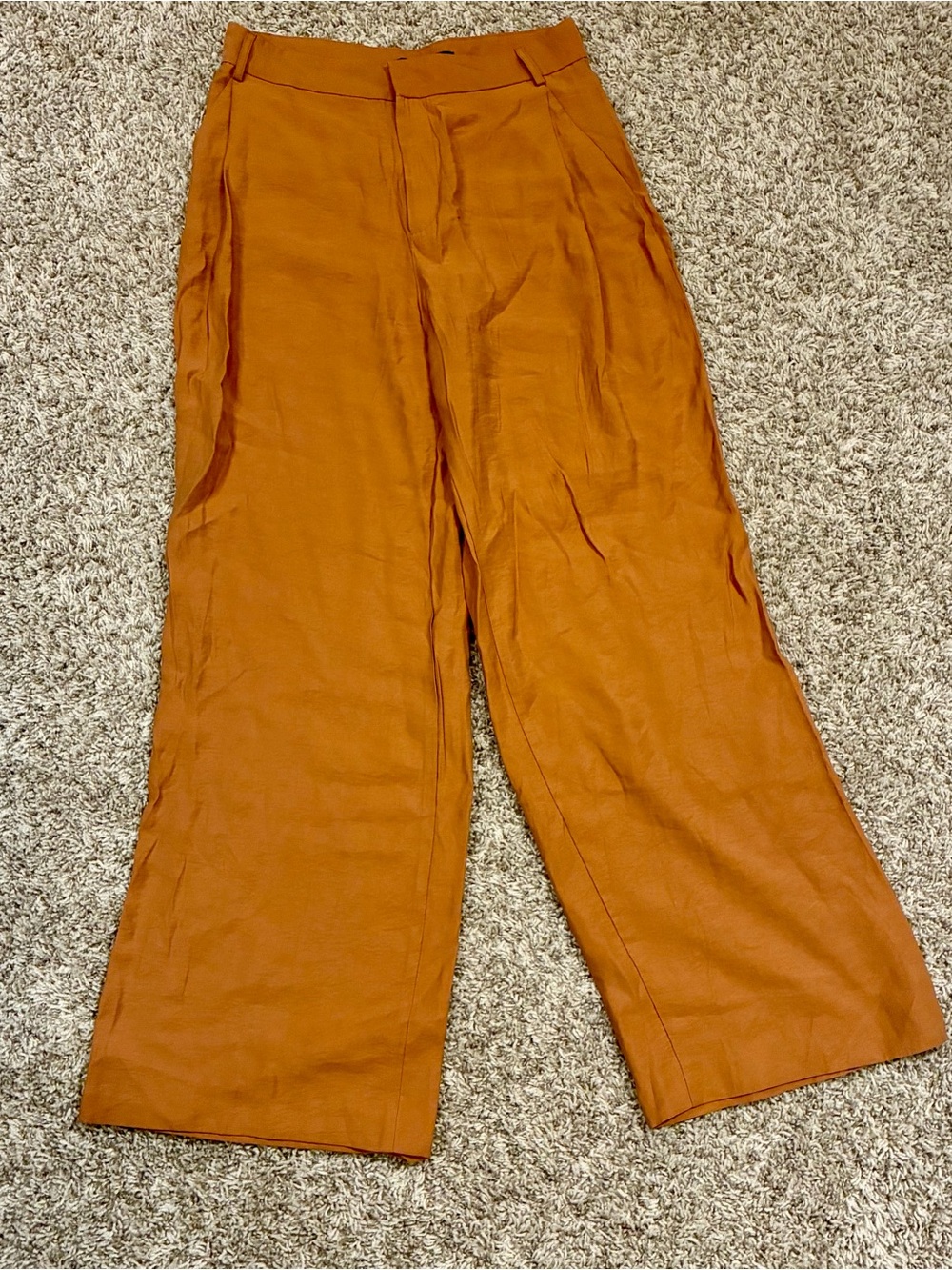 Zara Wide-Leg Chinos in Rust